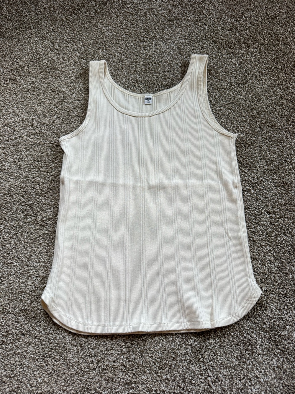 Cream Ribbed Uniqlo Tank